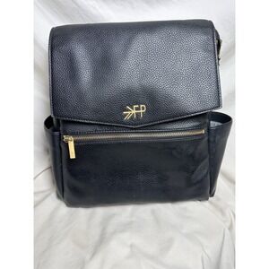 Freshly Picked Mini Classic Diaper Bag Backpack, Wipeable Vegan Leather Black